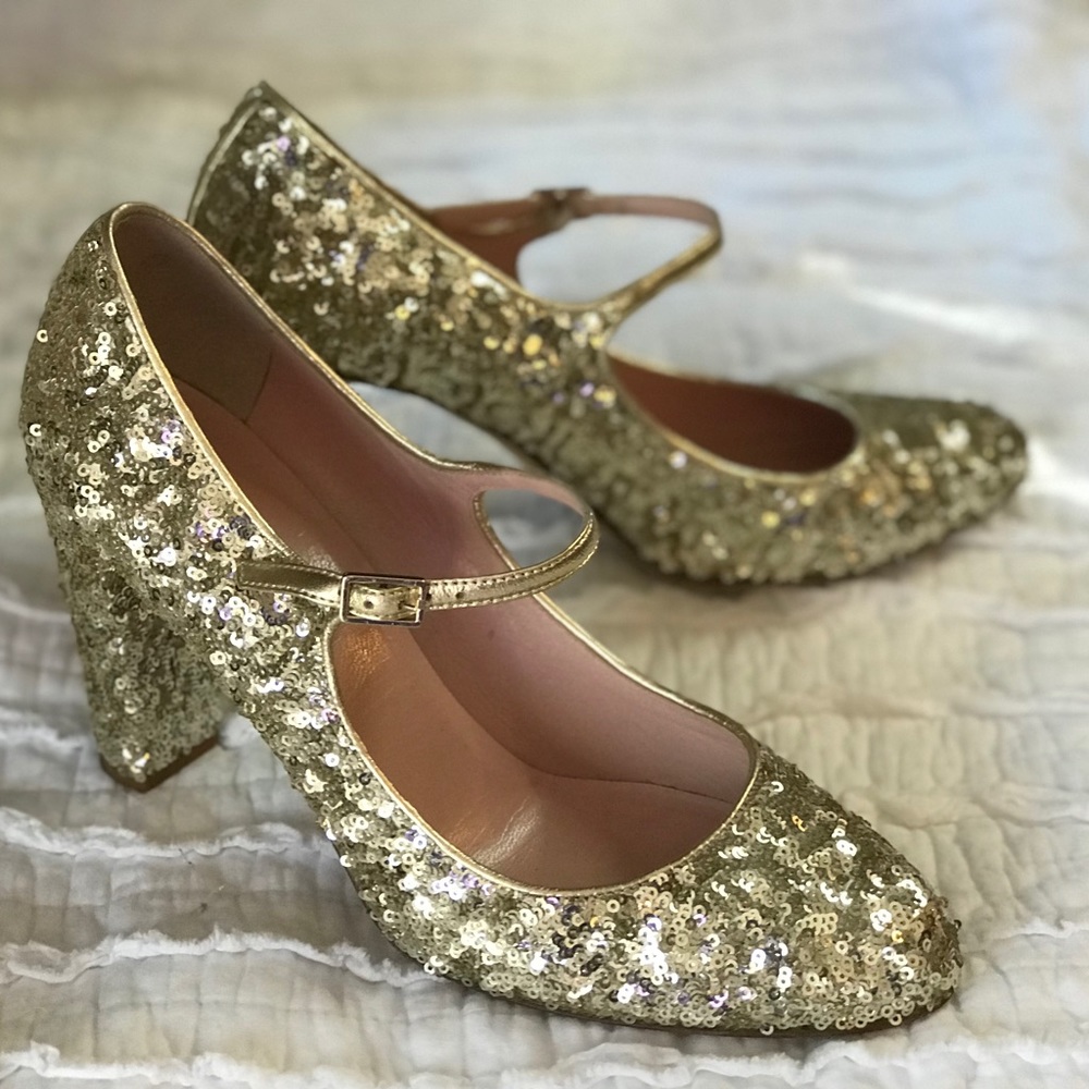 Kate Spade Angelique mary jane pump glitter Sz 10